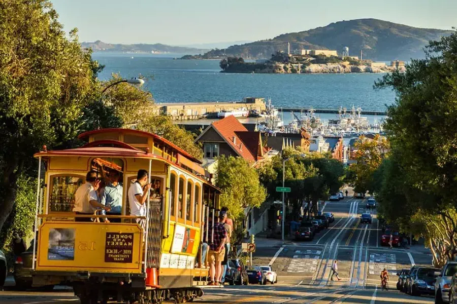 Cable car nel centro di San Francisco